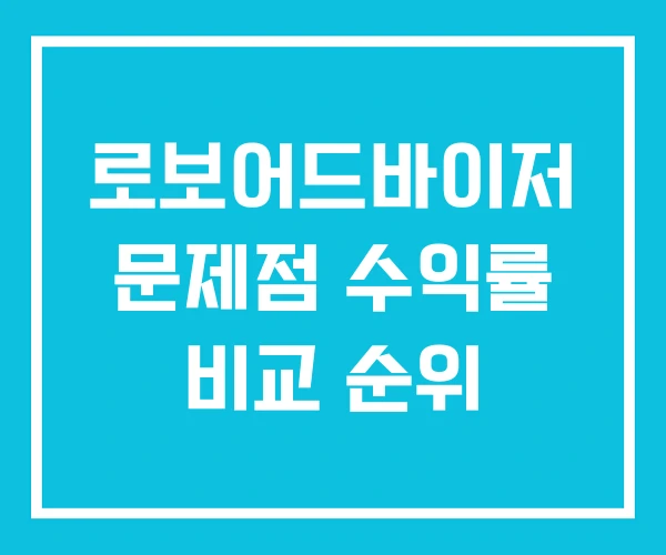 로보어드바이저 문제점 수익률 비교 순위 로보어드바이저 문제점 수익률 비교 순위