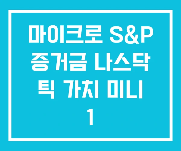 마이크로 S&P 증거금 나스닥 틱 가치 미니 1 마이크로 S&P 증거금 나스닥 틱 가치 미니 1