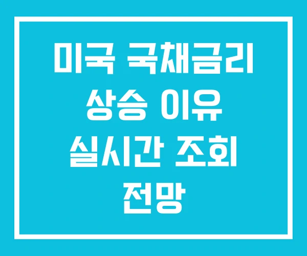 미국 국채금리 상승 이유 실시간 조회 전망 미국 국채금리 상승 이유 실시간 조회 전망