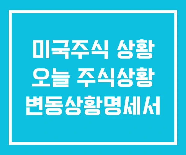 미국주식 상황 오늘 주식상황 변동상황명세서 미국주식 상황 오늘 주식상황 변동상황명세서