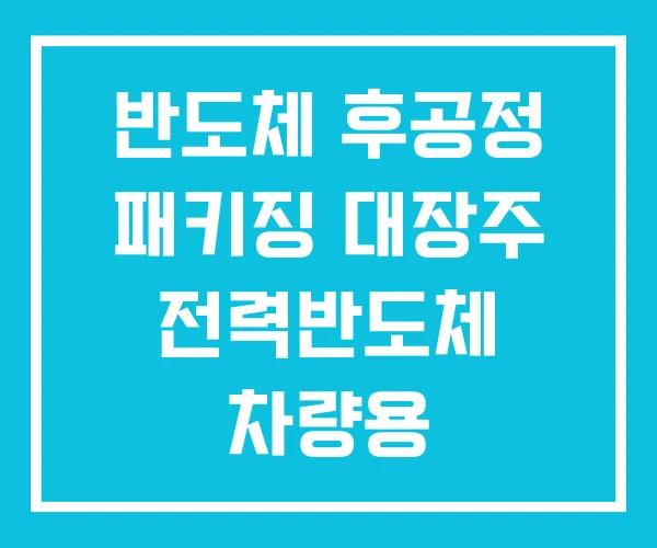 반도체 후공정 패키징 대장주 전력반도체 차량용 반도체 후공정 패키징 대장주 전력반도체 차량용