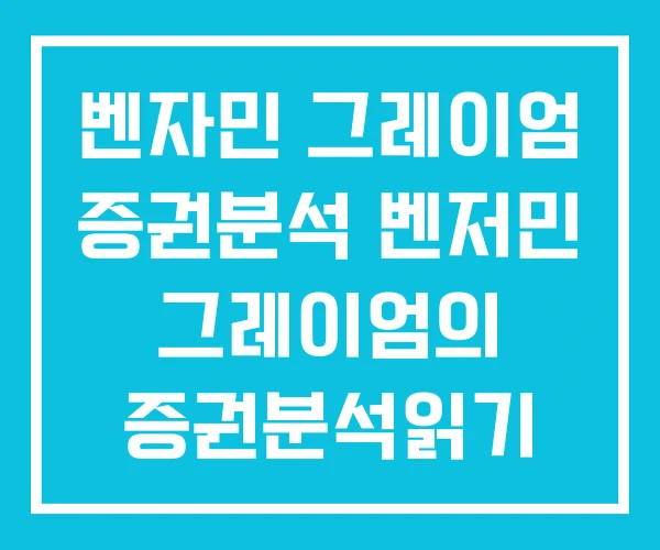 벤자민 그레이엄 증권분석 벤저민 그레이엄의 증권분석읽기 벤자민 그레이엄 증권분석 벤저민 그레이엄의 증권분석읽기