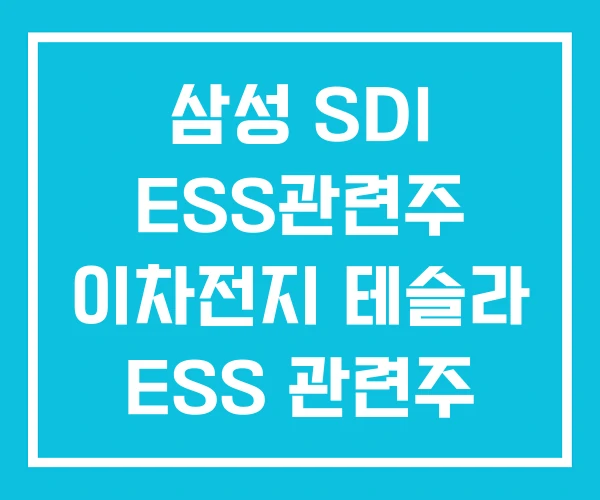 삼성 SDI ESS관련주 이차전지 테슬라 ESS 관련주 삼성 SDI ESS관련주 이차전지 테슬라 ESS 관련주