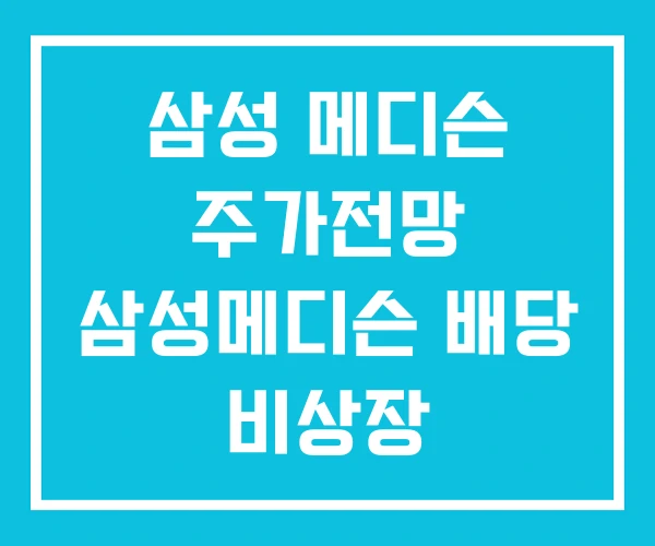 삼성 메디슨 주가전망 삼성메디슨 배당 비상장 삼성 메디슨 주가전망 삼성메디슨 배당 비상장