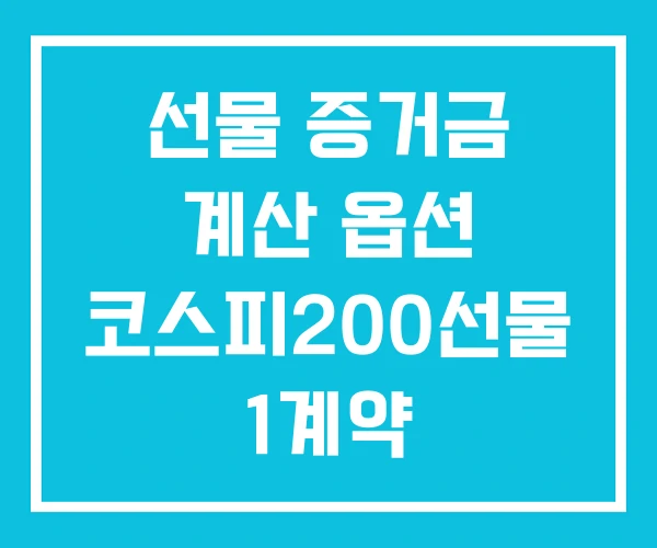 선물 증거금 계산 옵션 코스피200선물 1계약 선물 증거금 계산 옵션 코스피200선물 1계약