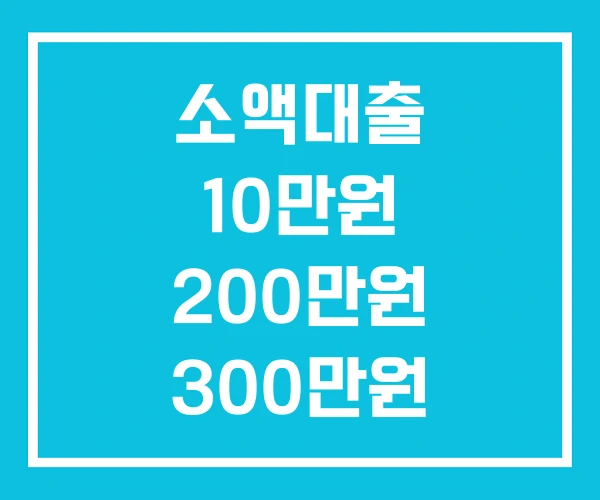 소액대출 10만원 200만원 300만원 소액대출 10만원 200만원 300만원