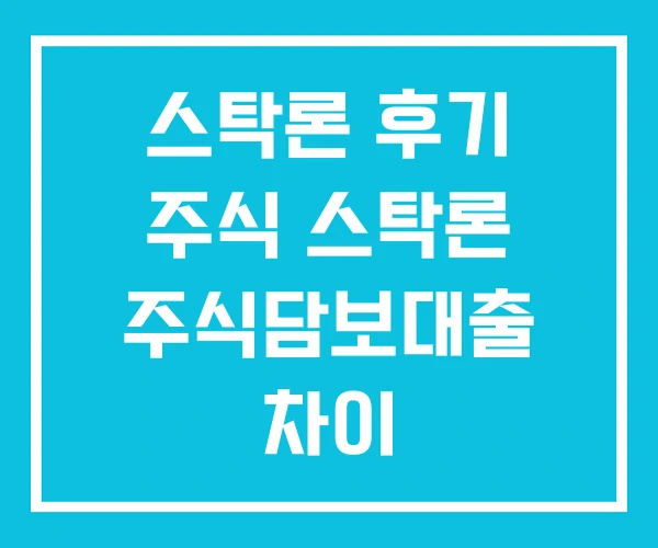 스탁론 후기 주식 스탁론 주식담보대출 차이 스탁론 후기 주식 스탁론 주식담보대출 차이