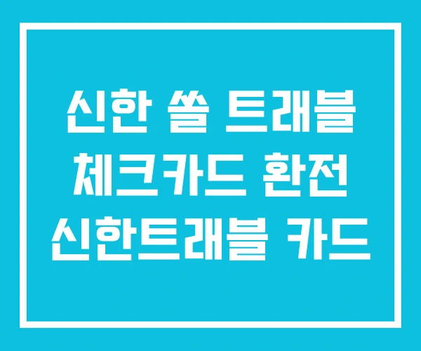신한 쏠 트래블 체크카드 환전 신한트래블 카드 신한 쏠 트래블 체크카드 환전 신한트래블 카드