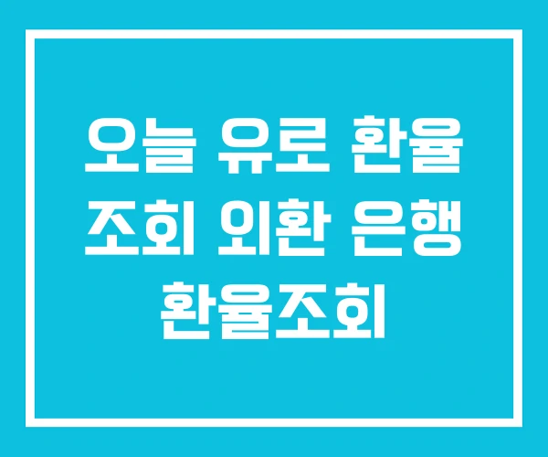 오늘 유로 환율 조회 외환 은행 환율조회 오늘 유로 환율 조회 외환 은행 환율조회