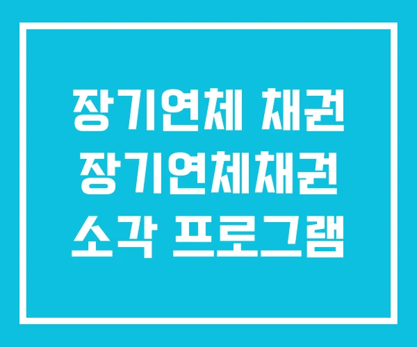 장기연체 채권 장기연체채권 소각 프로그램 장기연체 채권 장기연체채권 소각 프로그램