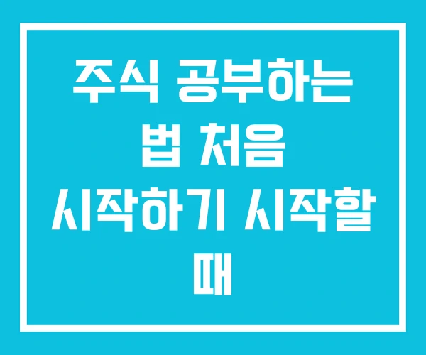 주식 공부하는 법 처음 시작하기 시작할 때 주식 공부하는 법 처음 시작하기 시작할 때