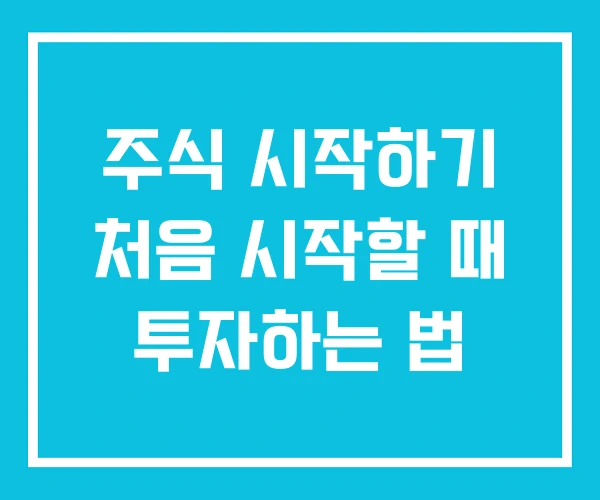 주식 시작하기 처음 시작할 때 투자하는 법 주식 시작하기 처음 시작할 때 투자하는 법