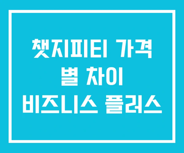 챗지피티 가격 별 차이 비즈니스 플러스 챗지피티 가격 별 차이 비즈니스 플러스