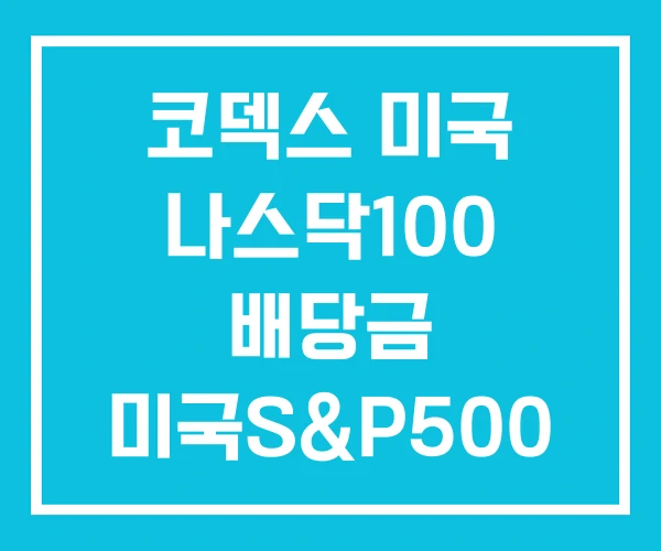 코덱스 미국 나스닥100 배당금 미국S&P500 배당가치 코덱스 미국 나스닥100 배당금 미국S&P500 배당가치